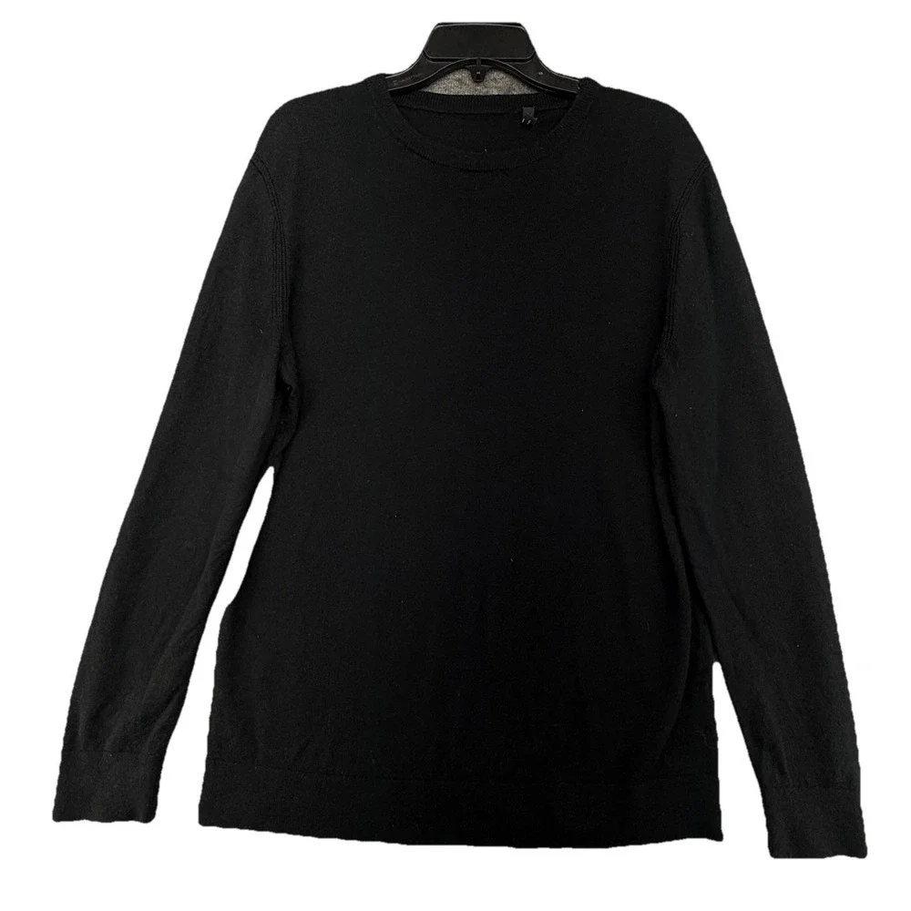 Theory Mens Riland P Harman Merino Wool Sweater Black Size Large Quiet Luxury